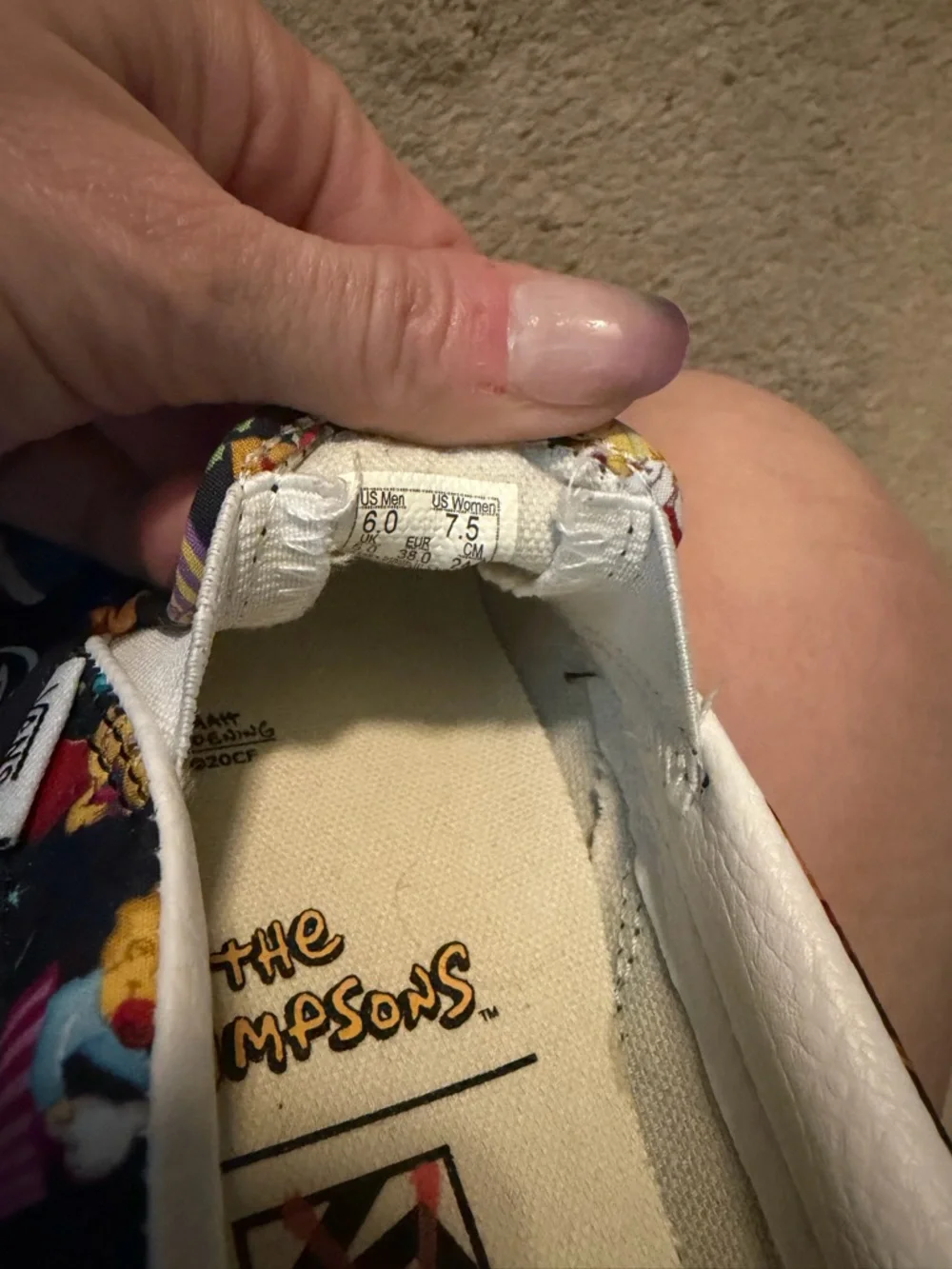 Vans x The Simpsons Christmas Slip-On Sneakers | Holiday Print | Size 7.5 Women - Picture 6 of 7